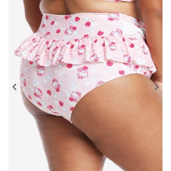 Hello Kitty Hot Topic Pink Ruffle Skirted Swim Bottoms New Tags 5X - Picture 3 of 5